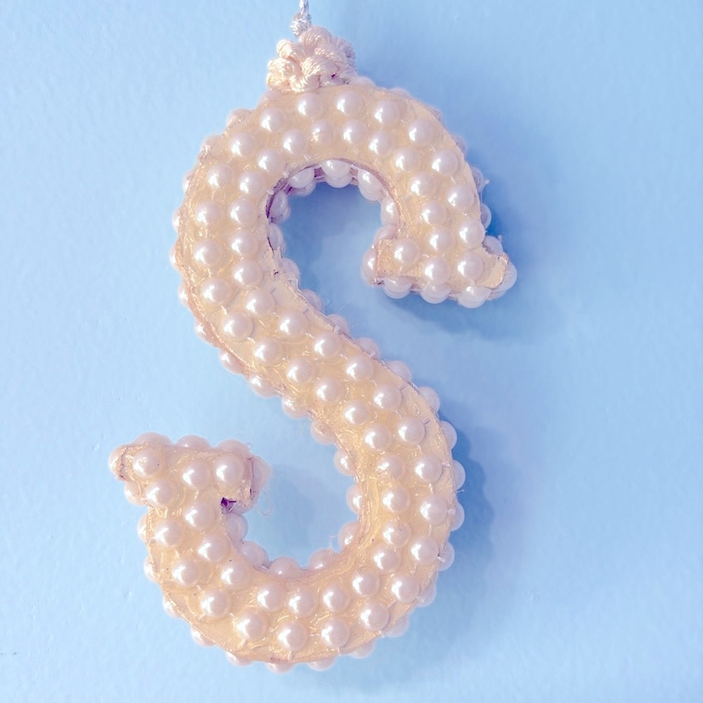 Elegant Cream Wall Hanging Decor Decorative Letter Beaded "S" From Marshall’s !